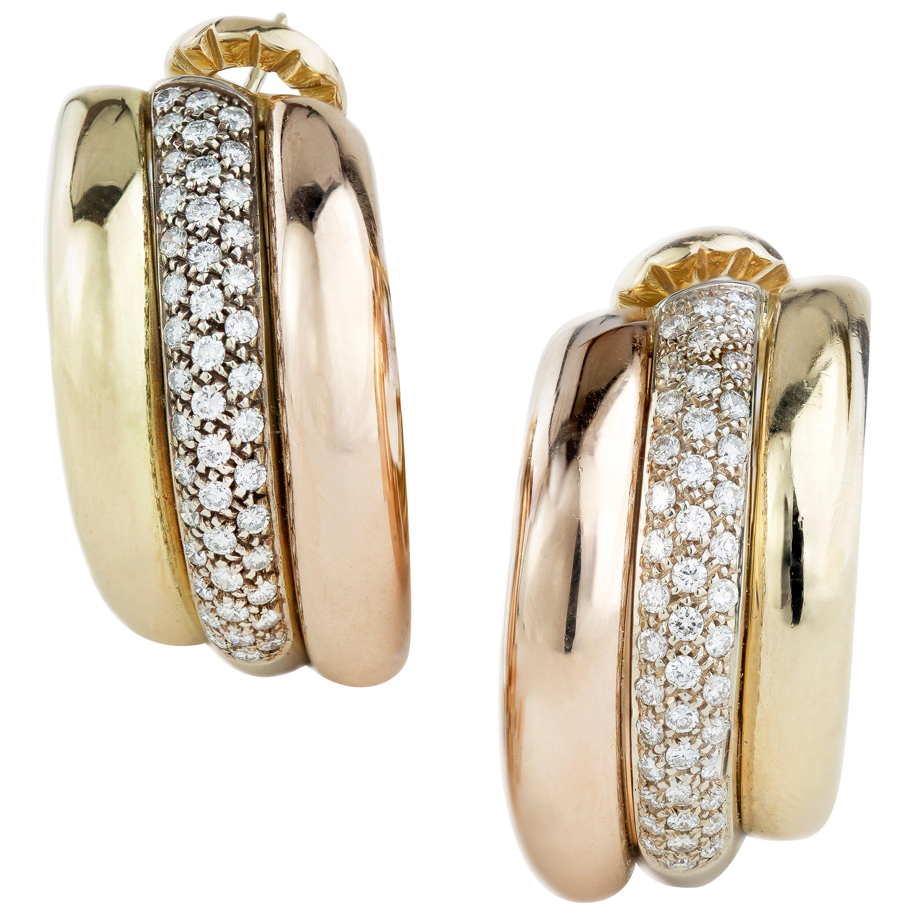 Cartier Caresse d'Orchidees Diamond Earrings For Sale at 1stDibs
