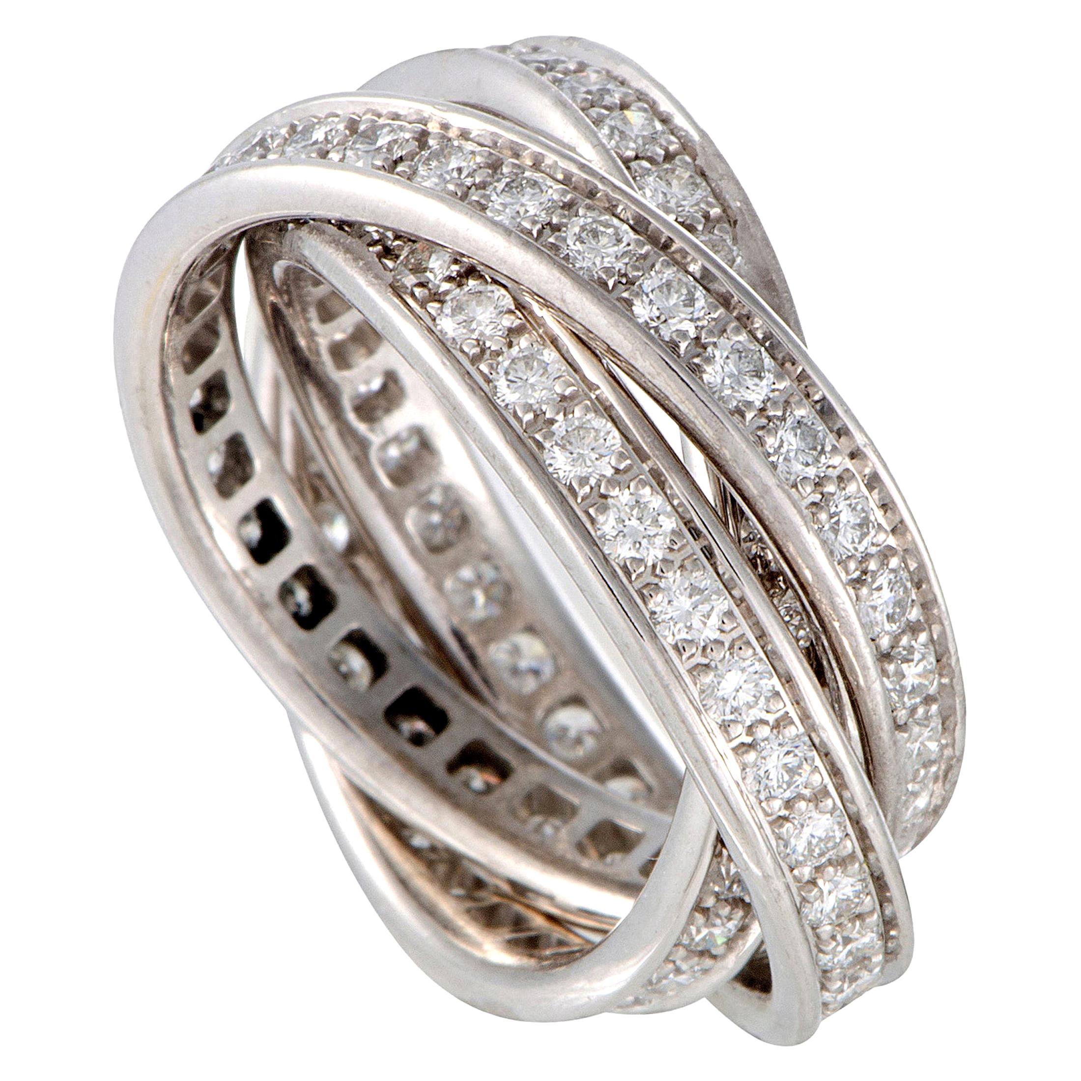 cartier trinity rolling ring with diamonds