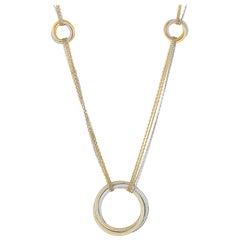 Cartier Trinity 18 Karat White, Yellow and Rose Gold Diamond Necklace