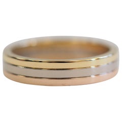 Cartier Trinity 18 Karat White Yellow Rose Gold Ring Band