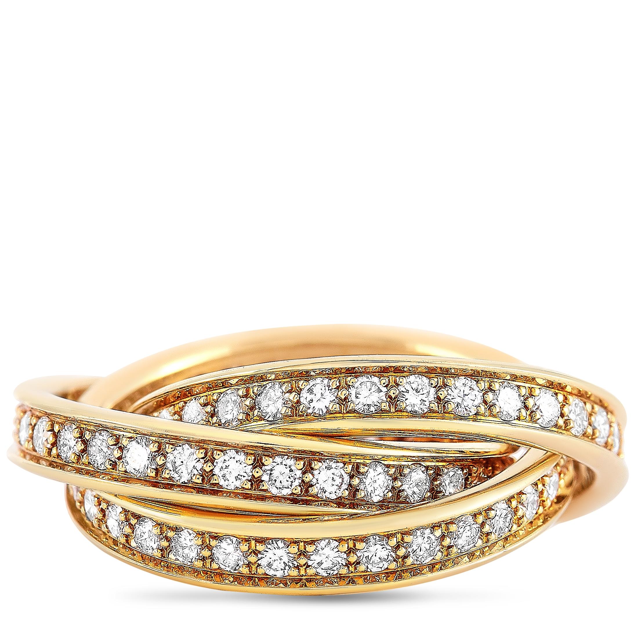Women's Cartier Trinity 18 Karat Yellow Gold Diamond Ring