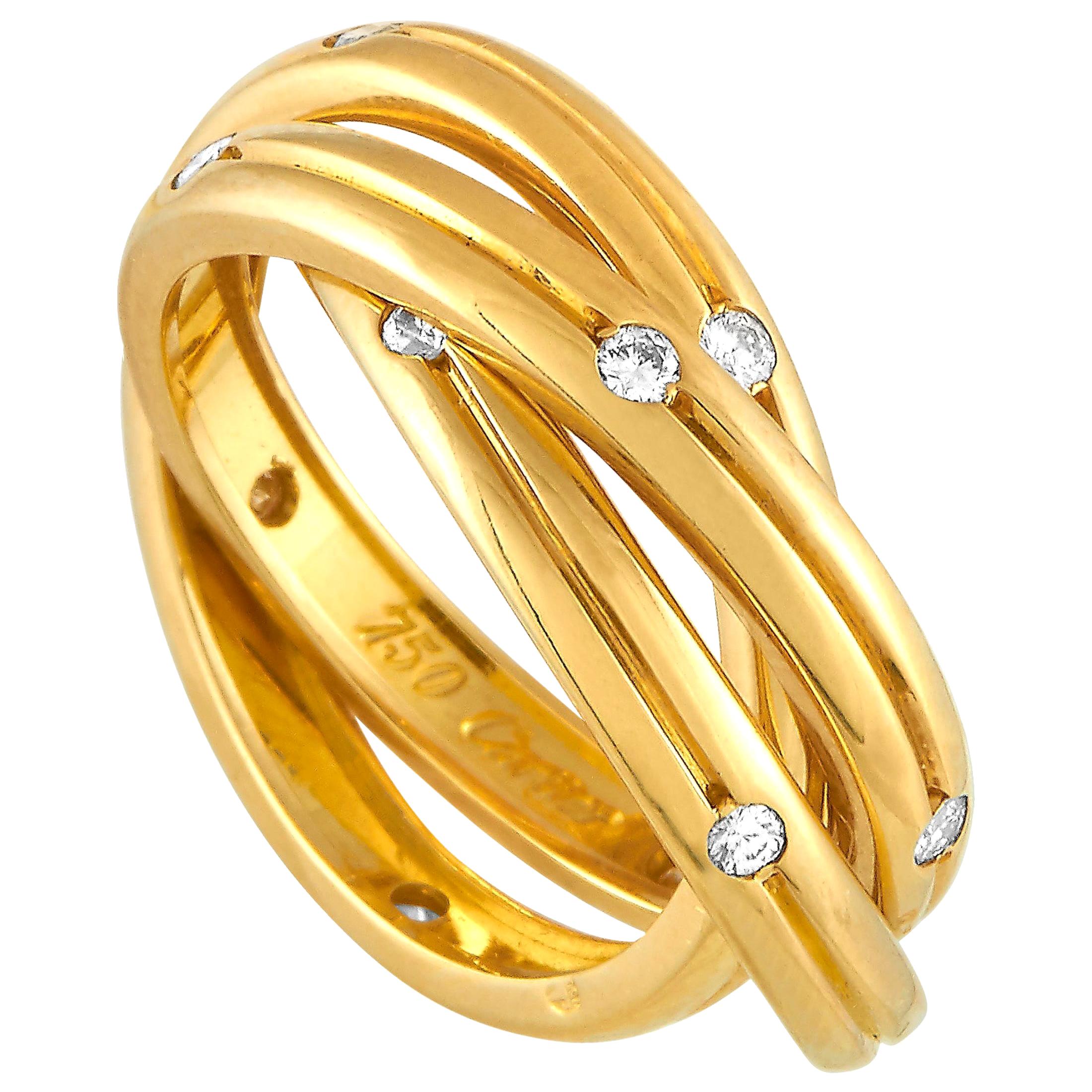 Cartier Trinity 18 Karat Yellow Gold Diamond Ring
