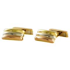 Cartier Trinity 18 Karat Yellow, White and Rose Gold Vintage Cufflinks