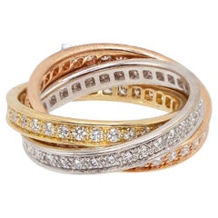 Cartier Trinity 18K Diamond Rolling Ring