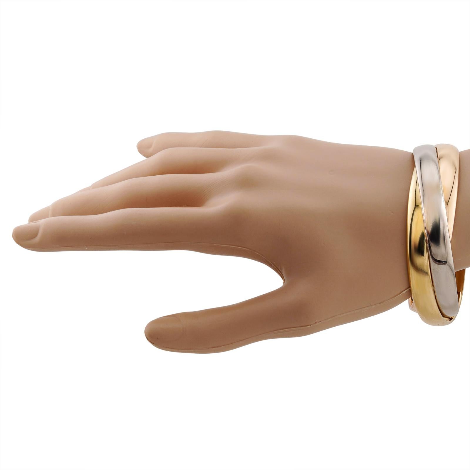 Women's CARTIER Trinity 18k Gold Extra Large Bracelet Size 17 For Sale