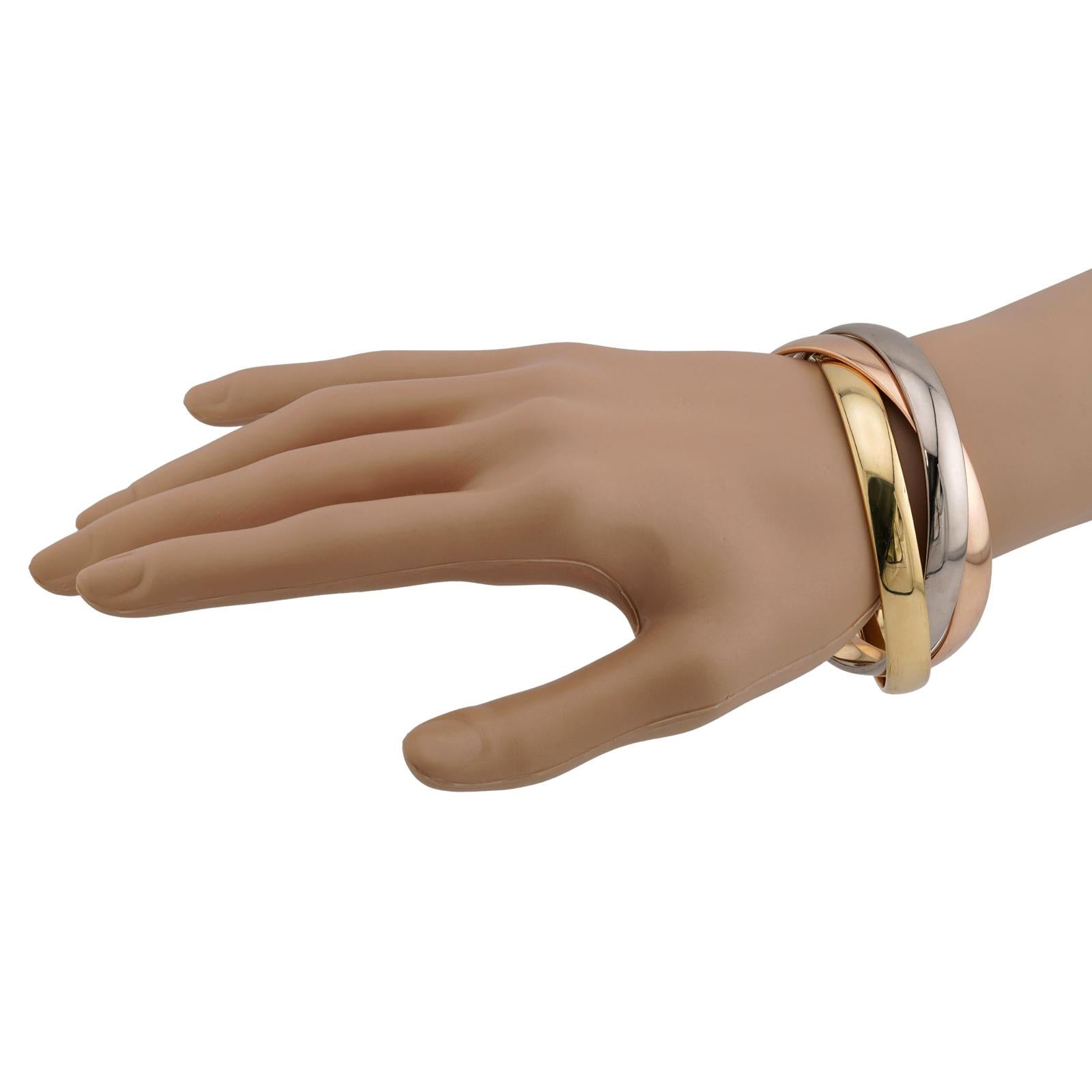 CARTIER Trinity 18k Gold Extra Large Bracelet Size 17 For Sale 1