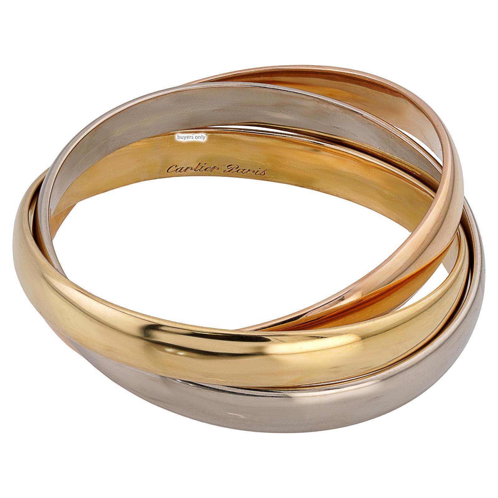 CARTIER Trinity 18k Gold Extra Large Bracelet Size 17 For Sale 1