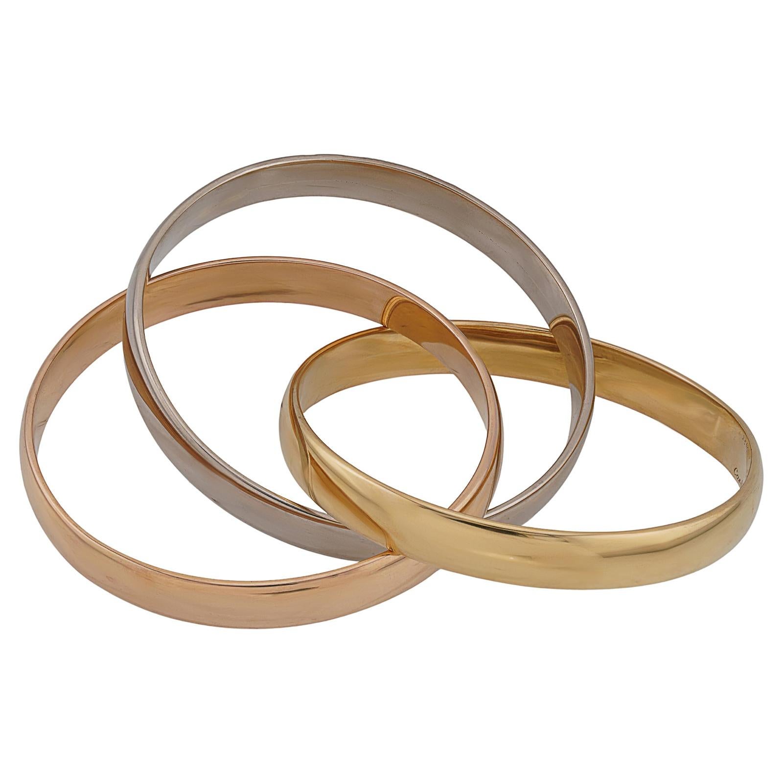 CARTIER Trinity 18k Gold Extra Large Bracelet Size 17 For Sale 3