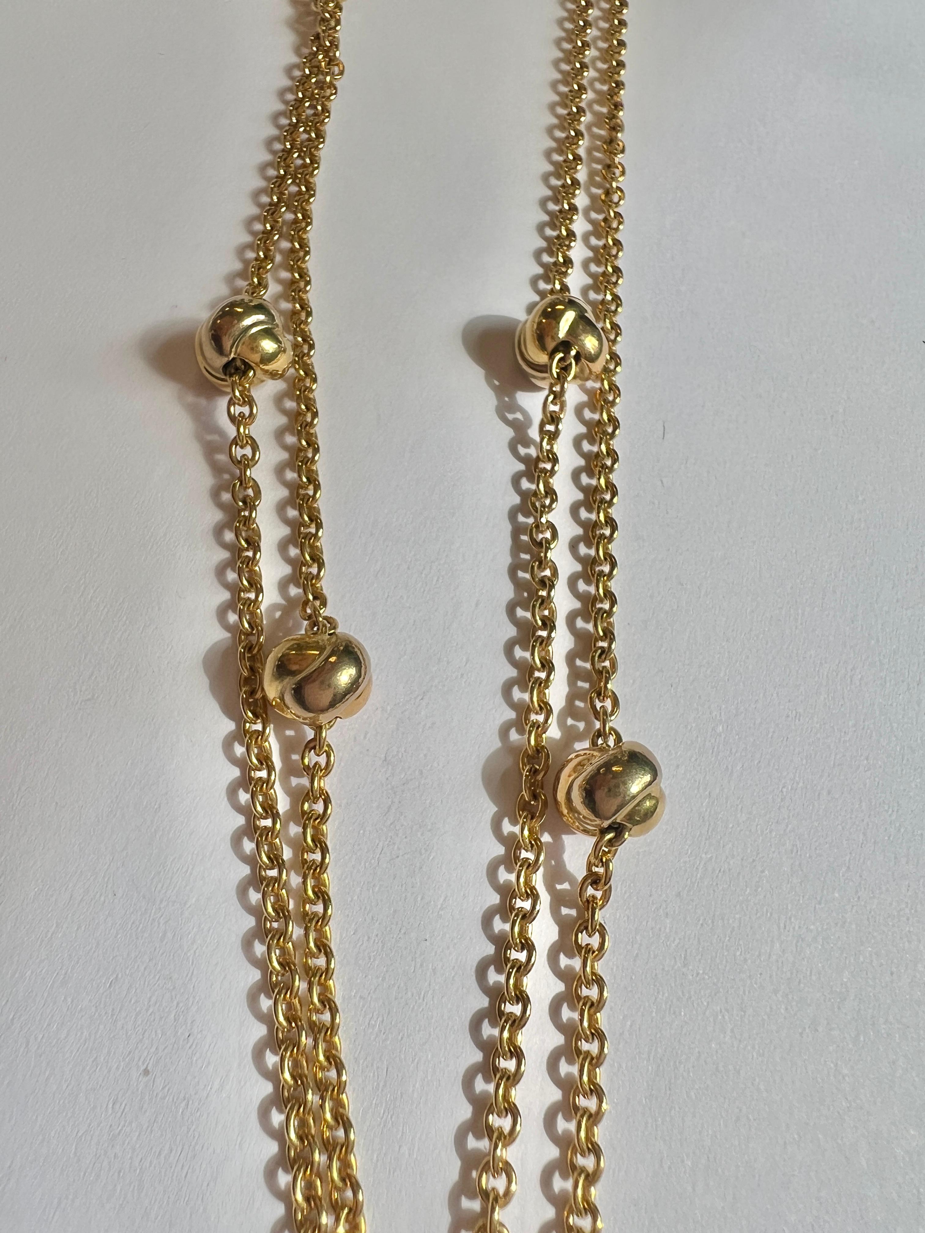 Cartier Trinity Collier chaîne longue station en or en vente 6