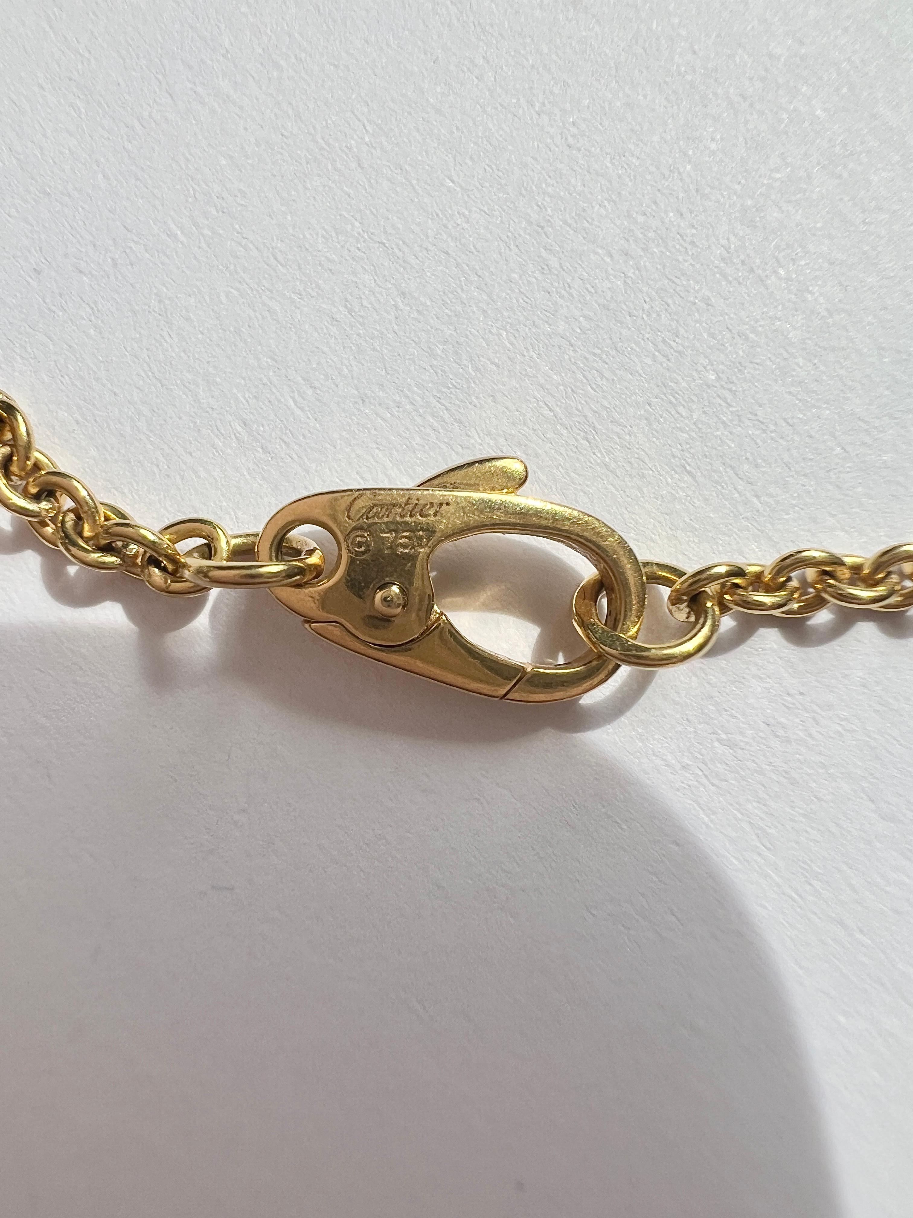 Cartier Trinity Collier chaîne longue station en or en vente 7