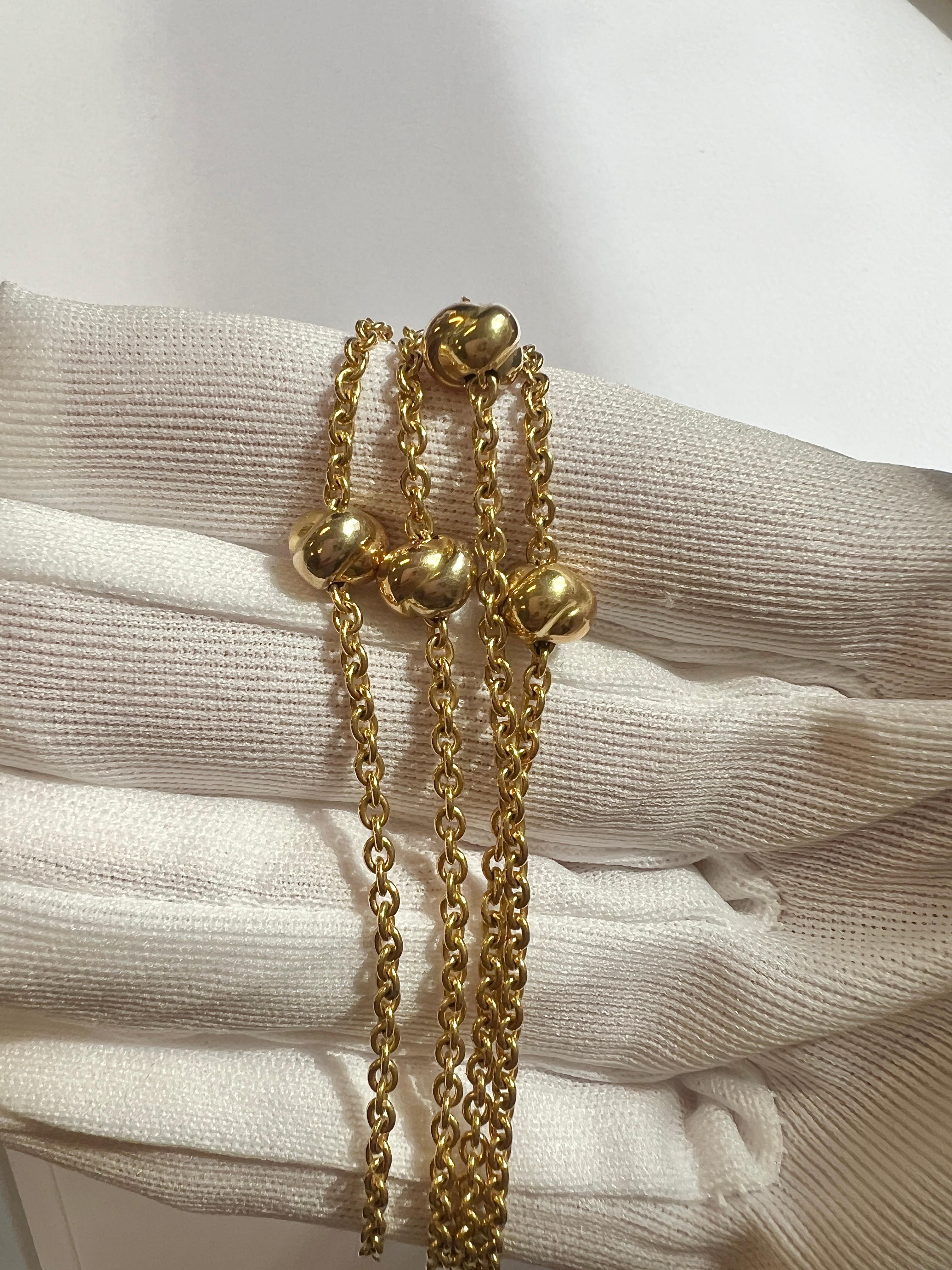 Cartier Trinity Collier chaîne longue station en or en vente 8