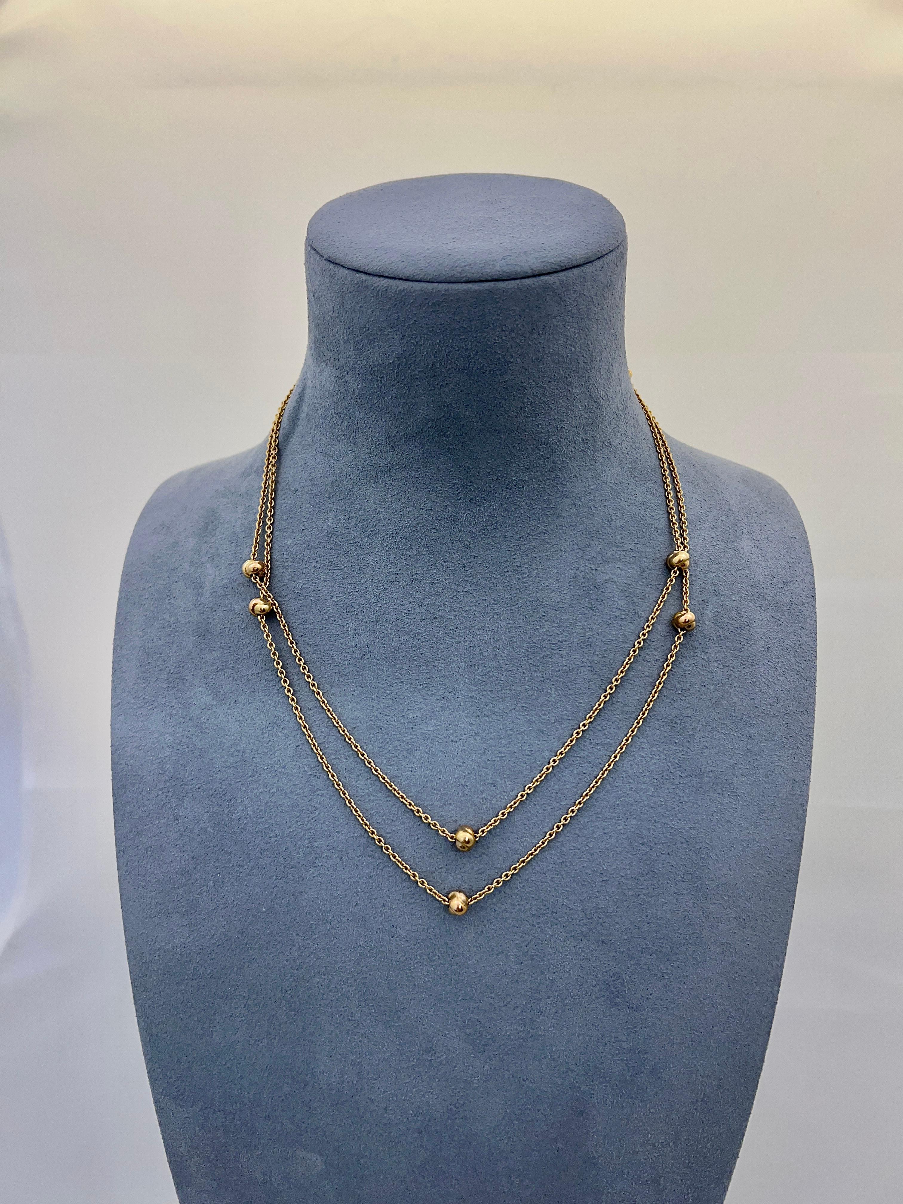 Cartier Trinity Collier chaîne longue station en or en vente 5