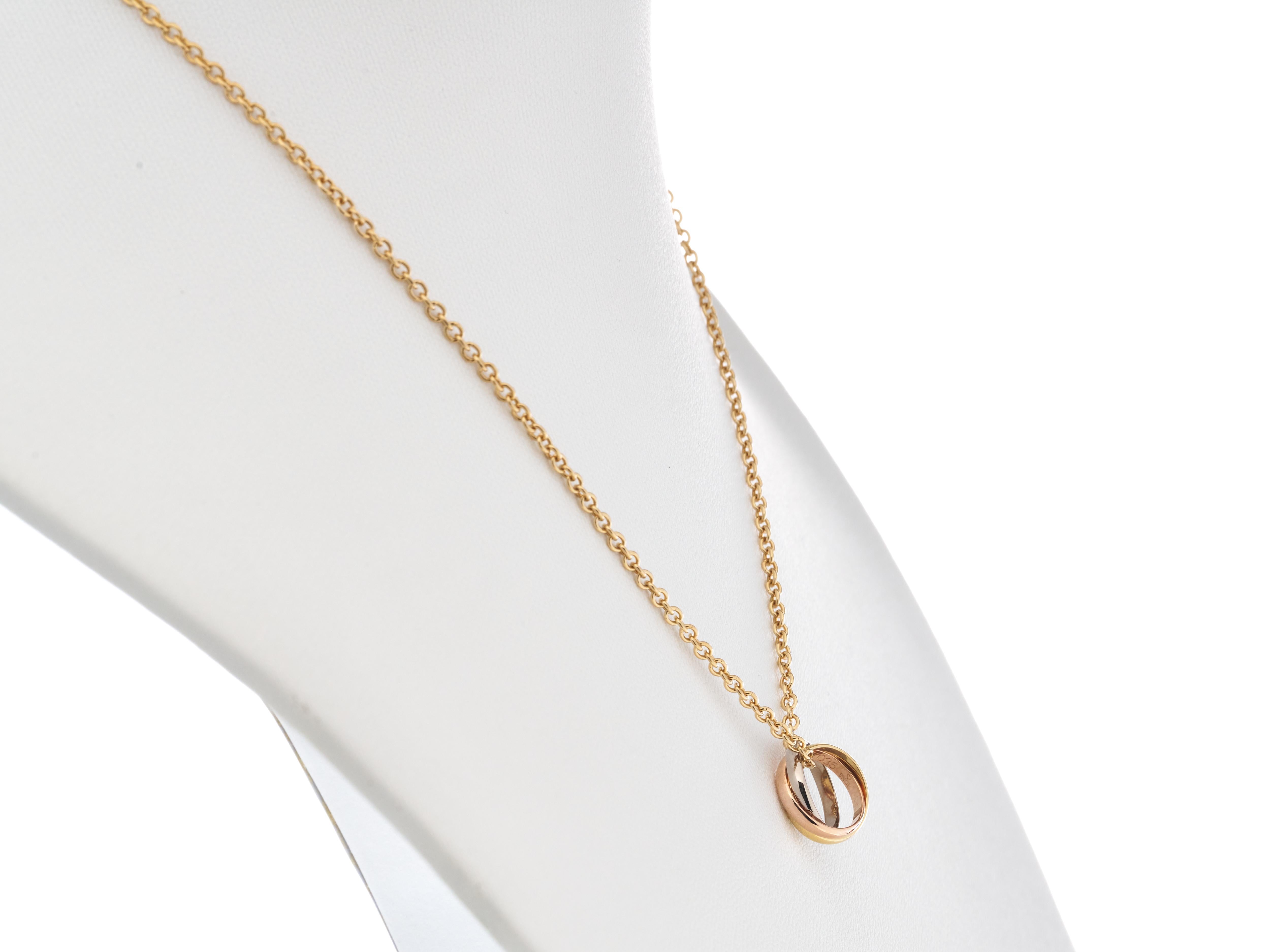 Cartier Trinity, collana in oro 18 carati di piccole dimensioni con catena in oro 18 carati, con scatola, immacolata 5