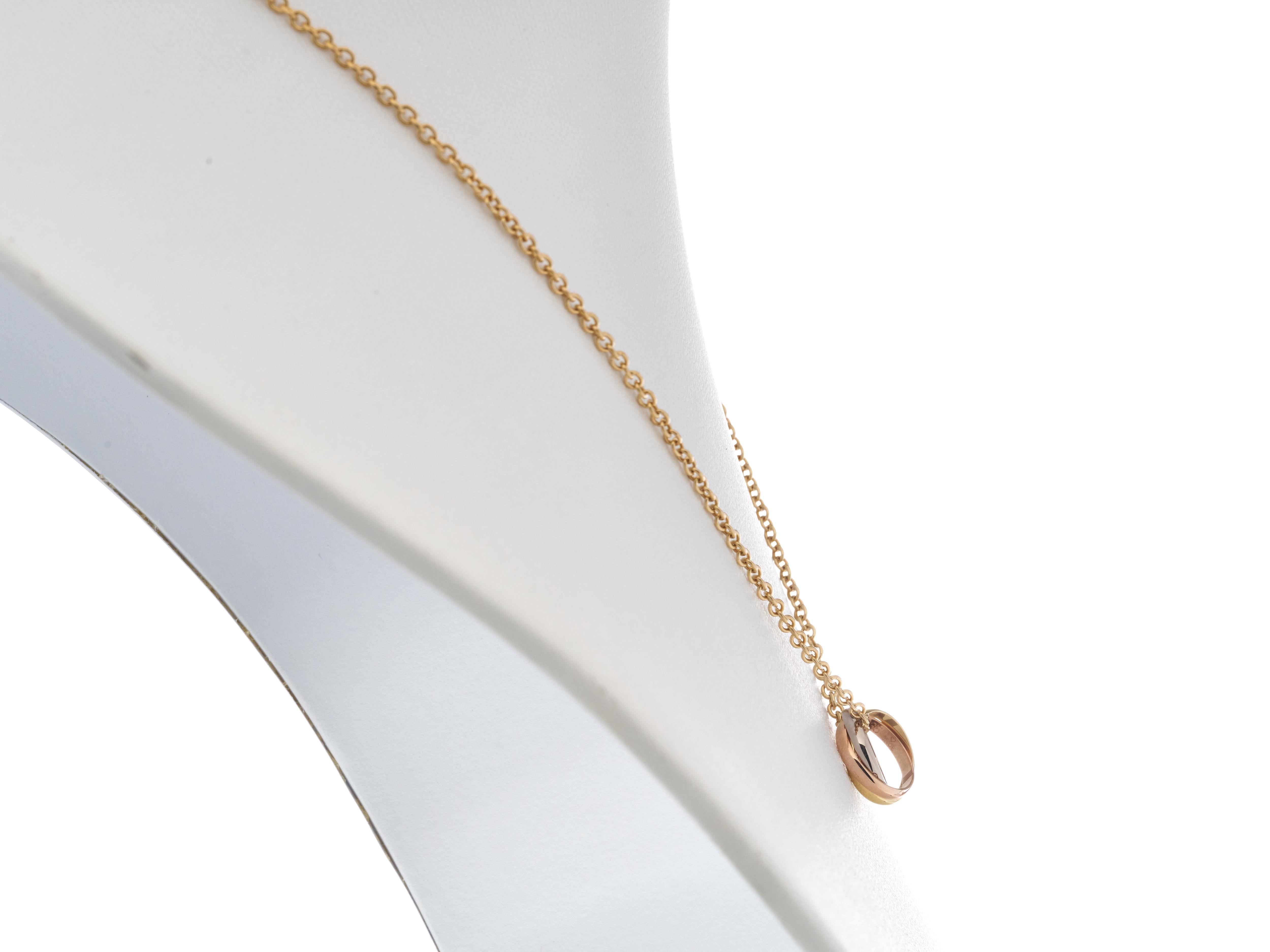 Cartier Trinity, collana in oro 18 carati di piccole dimensioni con catena in oro 18 carati, con scatola, immacolata 6