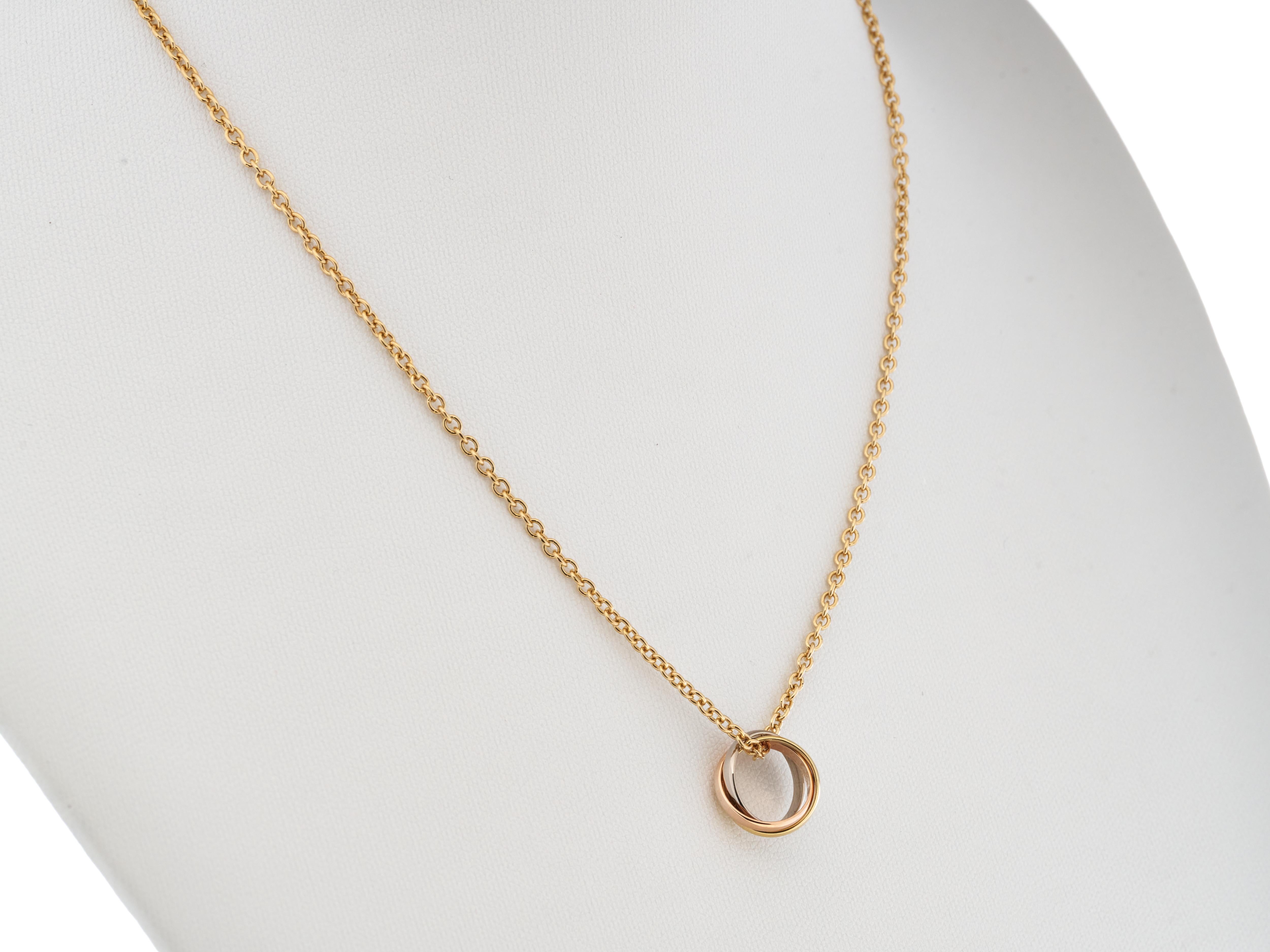 Cartier Trinity, collana in oro 18 carati di piccole dimensioni con catena in oro 18 carati, con scatola, immacolata 3