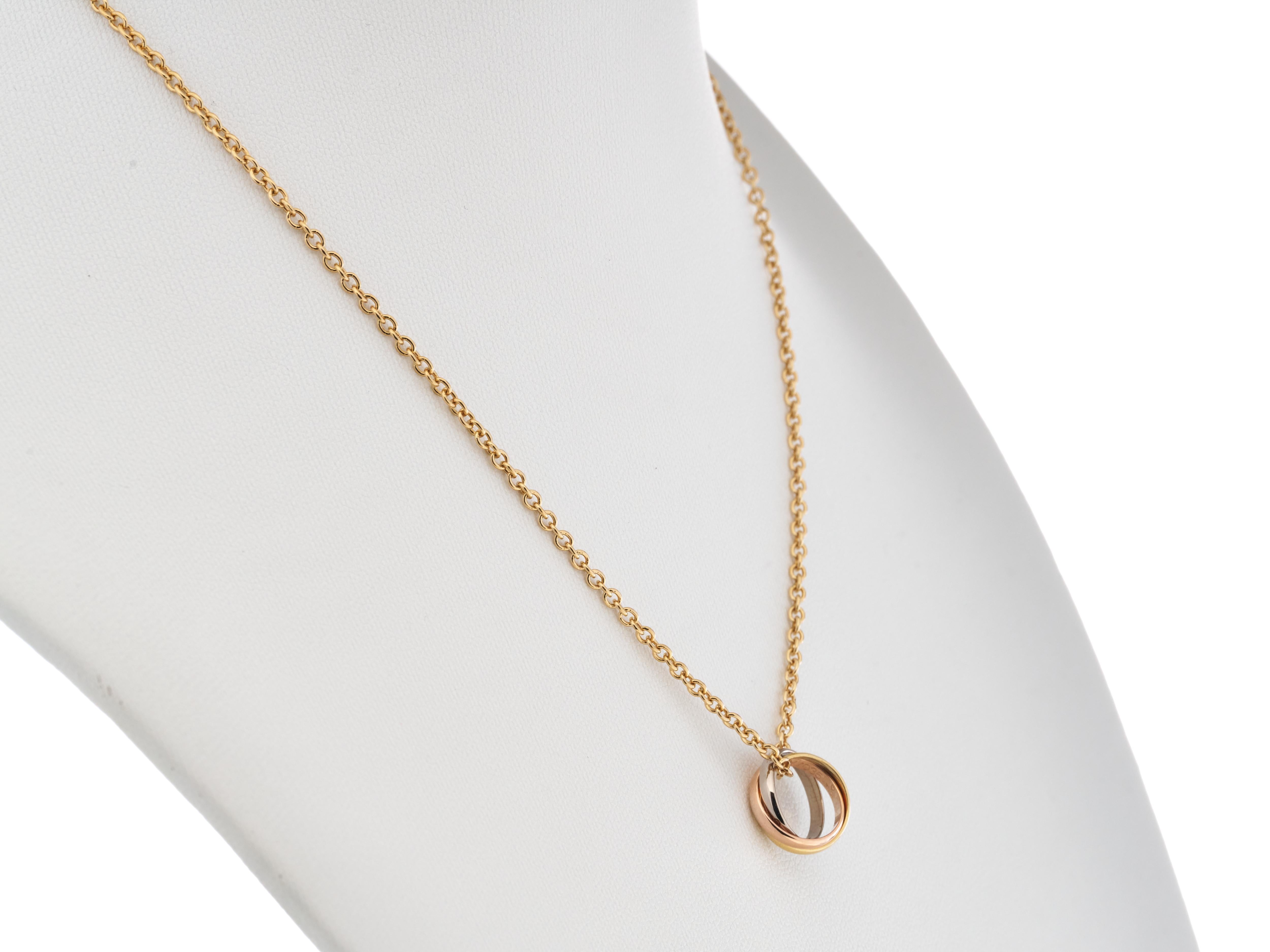 Cartier Trinity, collana in oro 18 carati di piccole dimensioni con catena in oro 18 carati, con scatola, immacolata 4