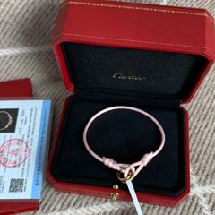Cartier Trinity 18K Gold Pink Cord Silk Bracelet String Band