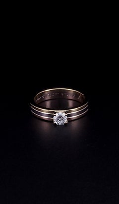 Cartier Trinity 18K Gold VVS1/D Round Diamond Engagement Ring