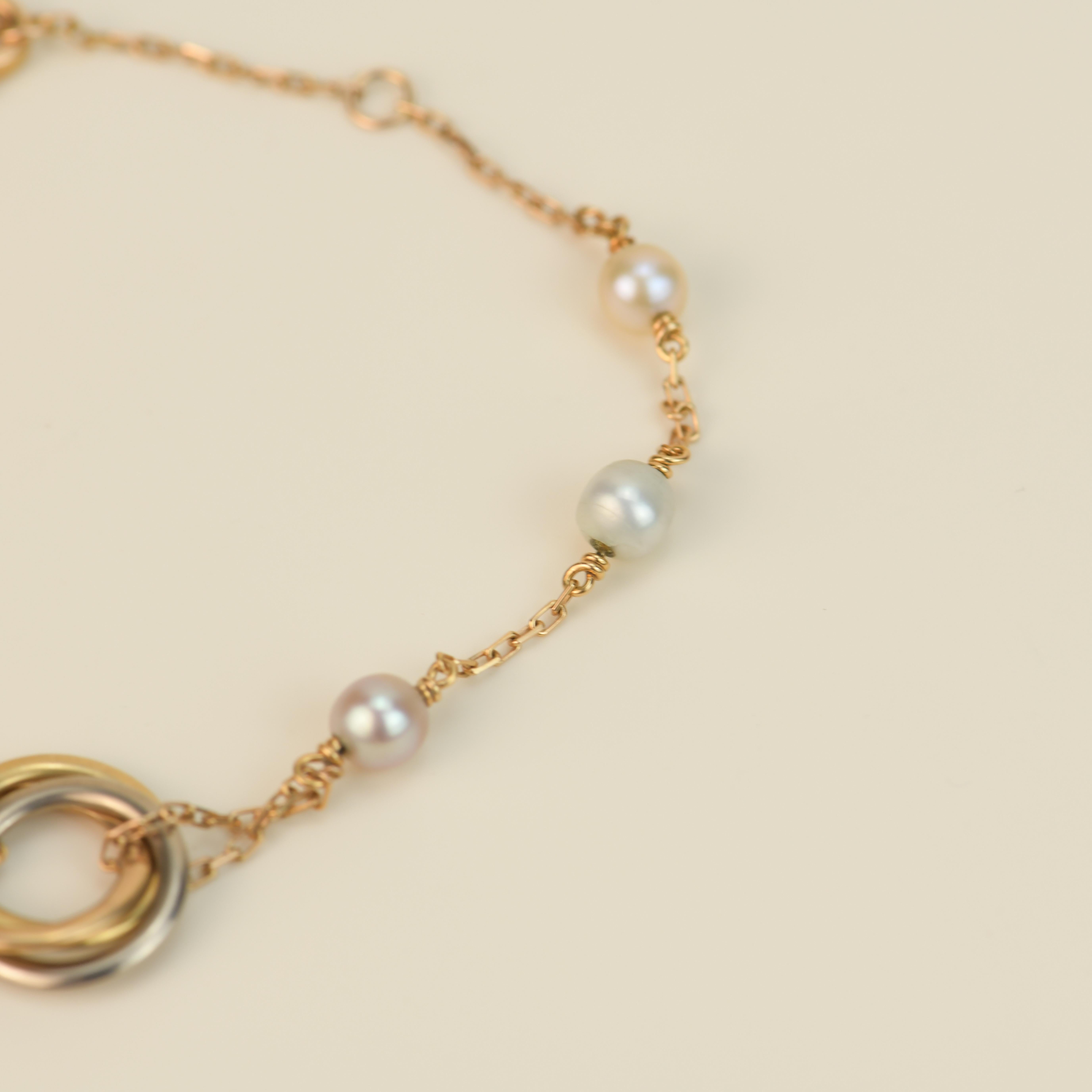 Cartier Trinity 18k Golds Pearl Bracelet 1