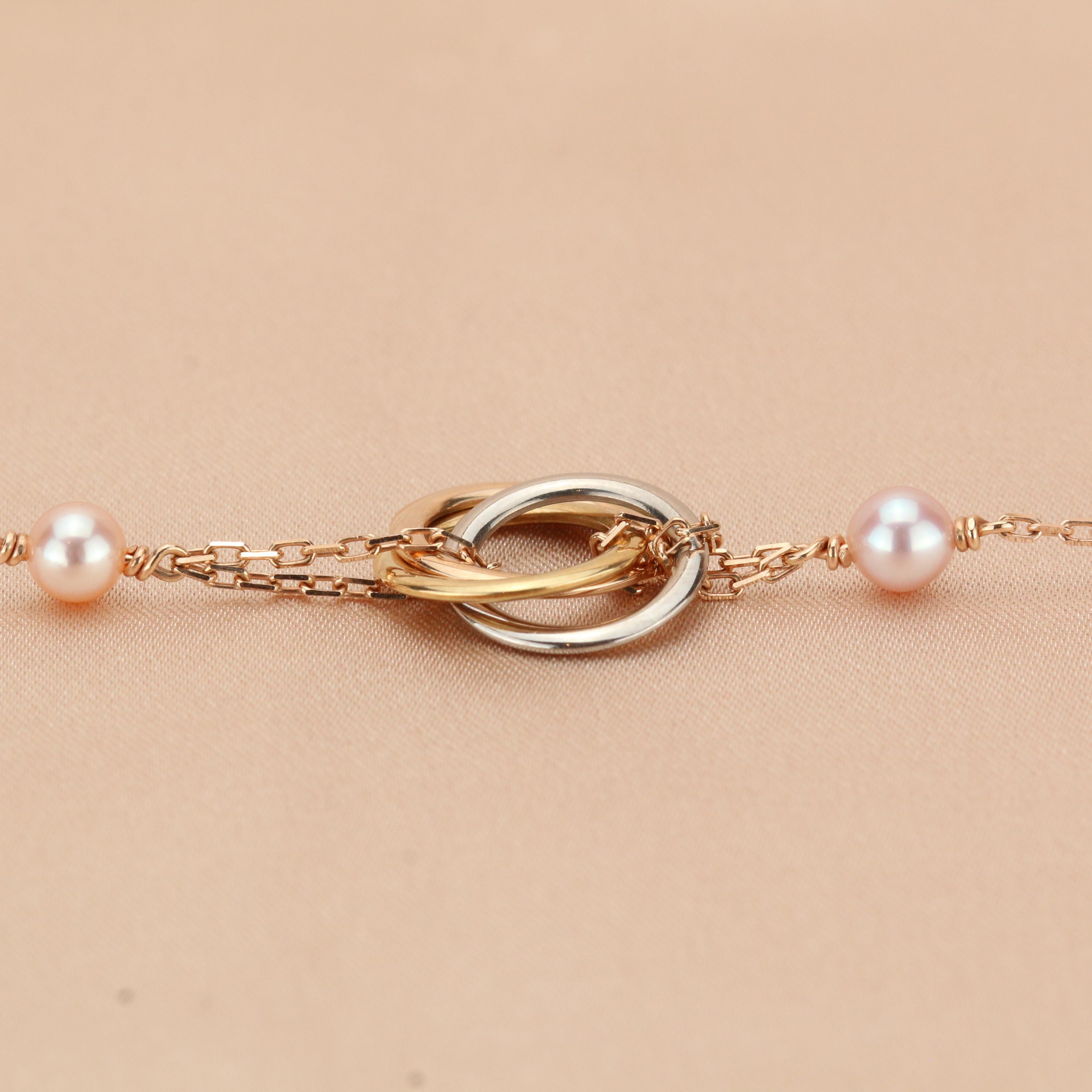 Cartier Trinity 18K Golds Pearl Bracelet 3