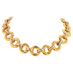 Cartier Trinity 18k Multi Color Gold Circular Link Choker Necklace
