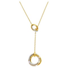 Cartier Trinity 18k Multi-Colored Gold Pavé Diamond Necklace