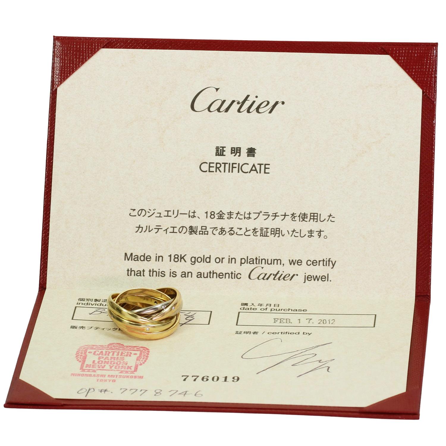 cartier certificate