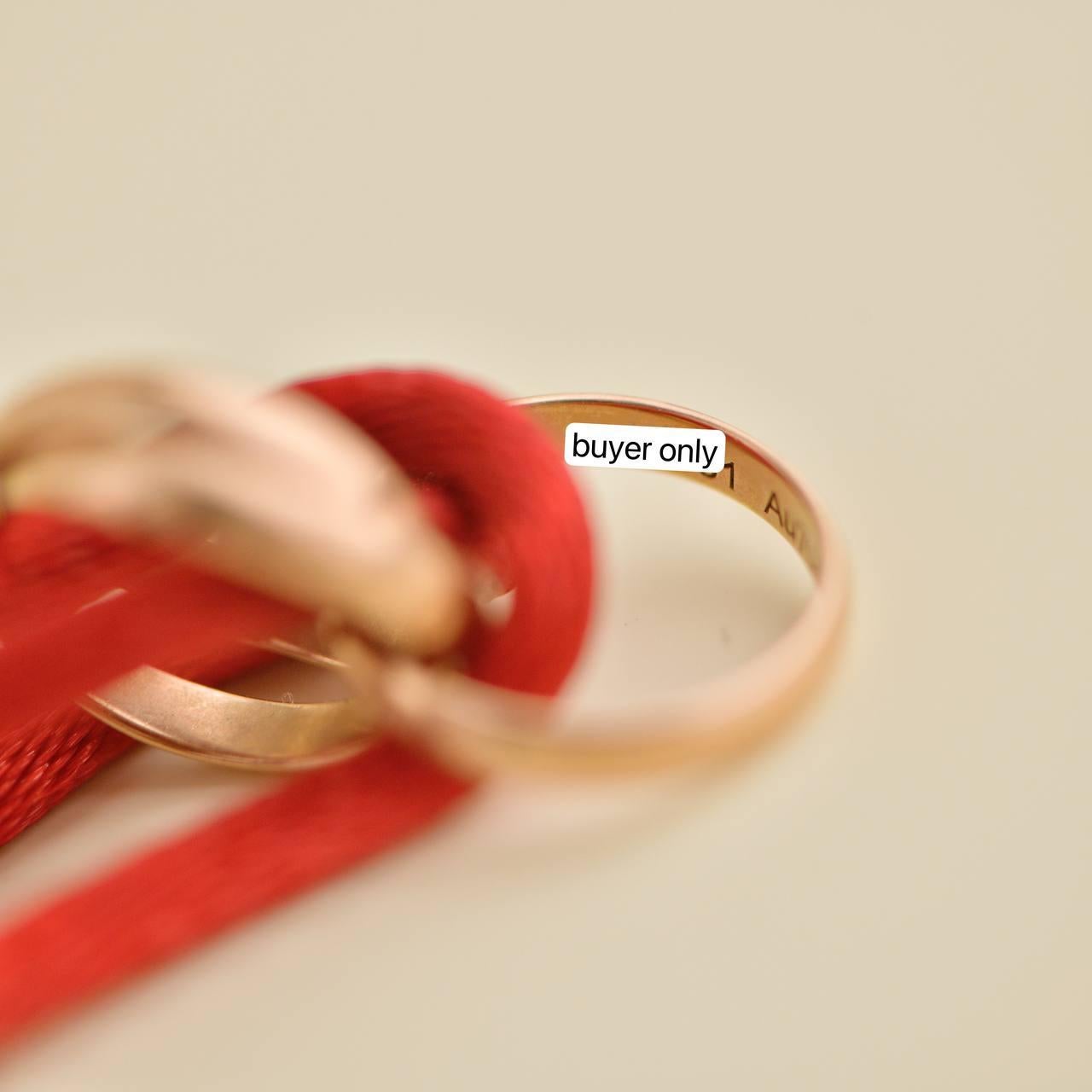 Cartier Trinity 18K Rose Gold Red Cord Bracelet 3