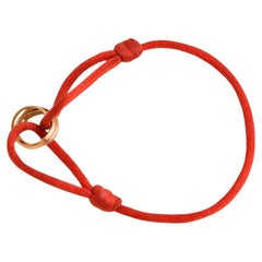 Cartier Trinity 18K Rose Gold Red Cord Bracelet