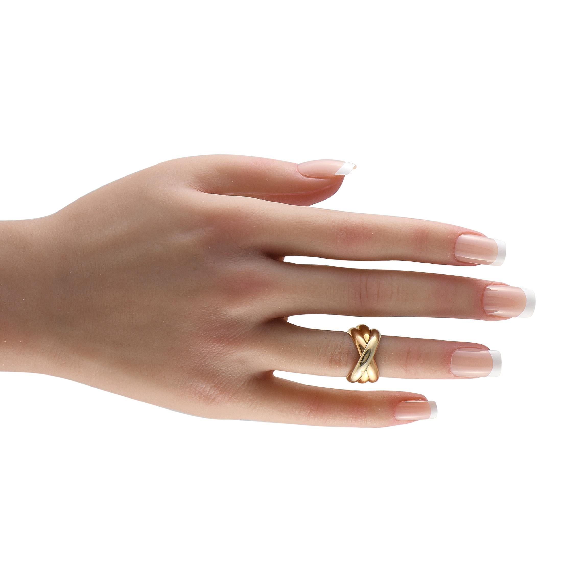Cartier Trinity, bague en or rose, blanc et jaune 18 carats Excellent état - En vente à Southampton, PA