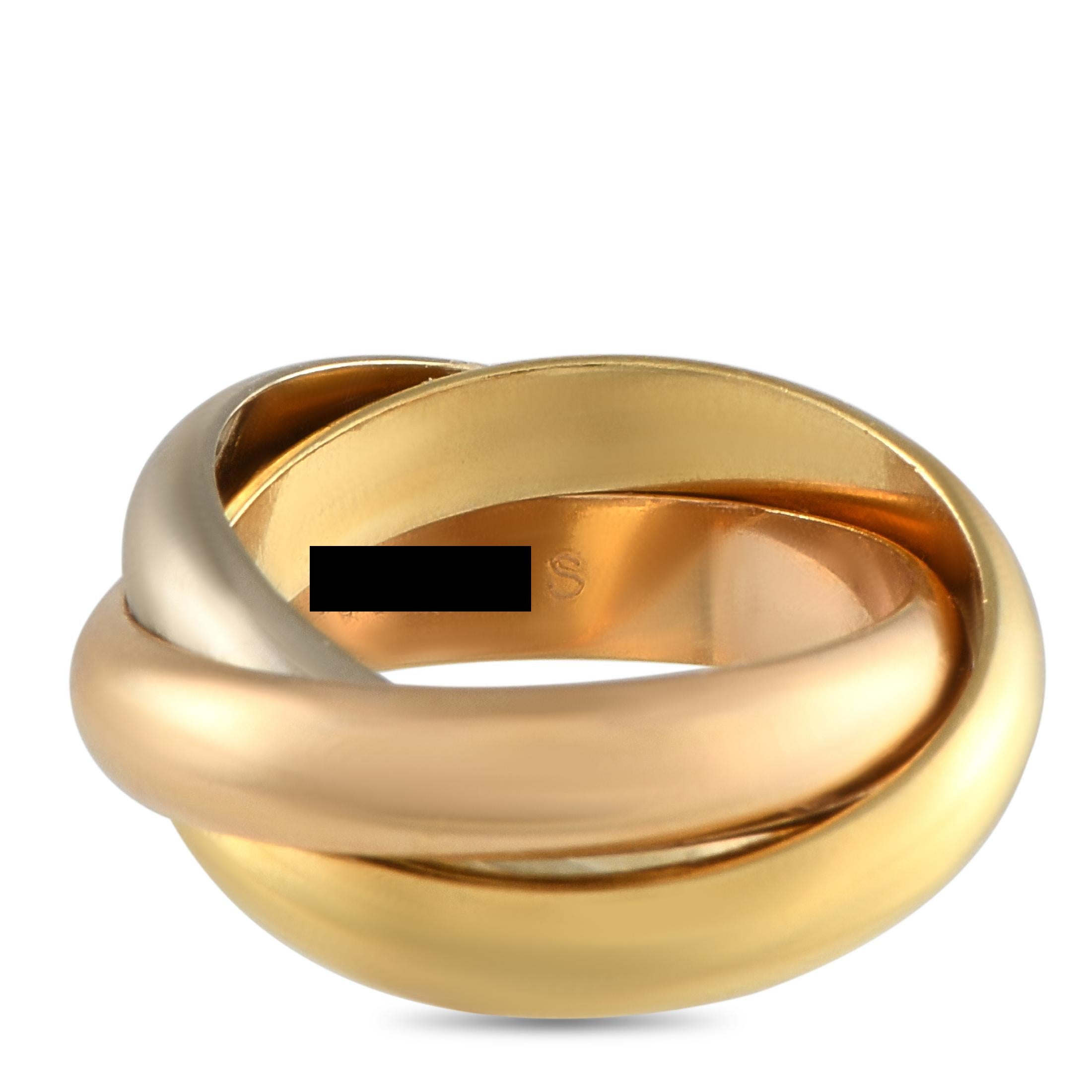 Cartier Trinity, bague en or rose, blanc et jaune 18 carats en vente 1