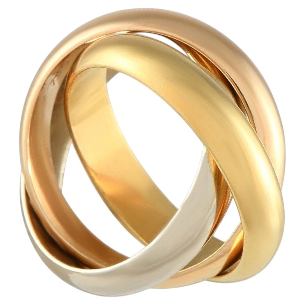 Bague Trinity en or blanc et jaune rose 18K de Cartier en vente