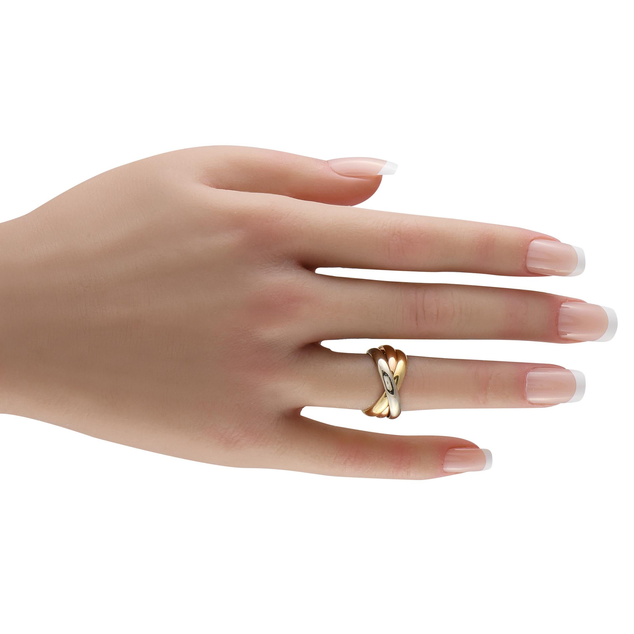 Cartier Trinity en or rose, jaune et blanc 18 carats Excellent état - En vente à Southampton, PA