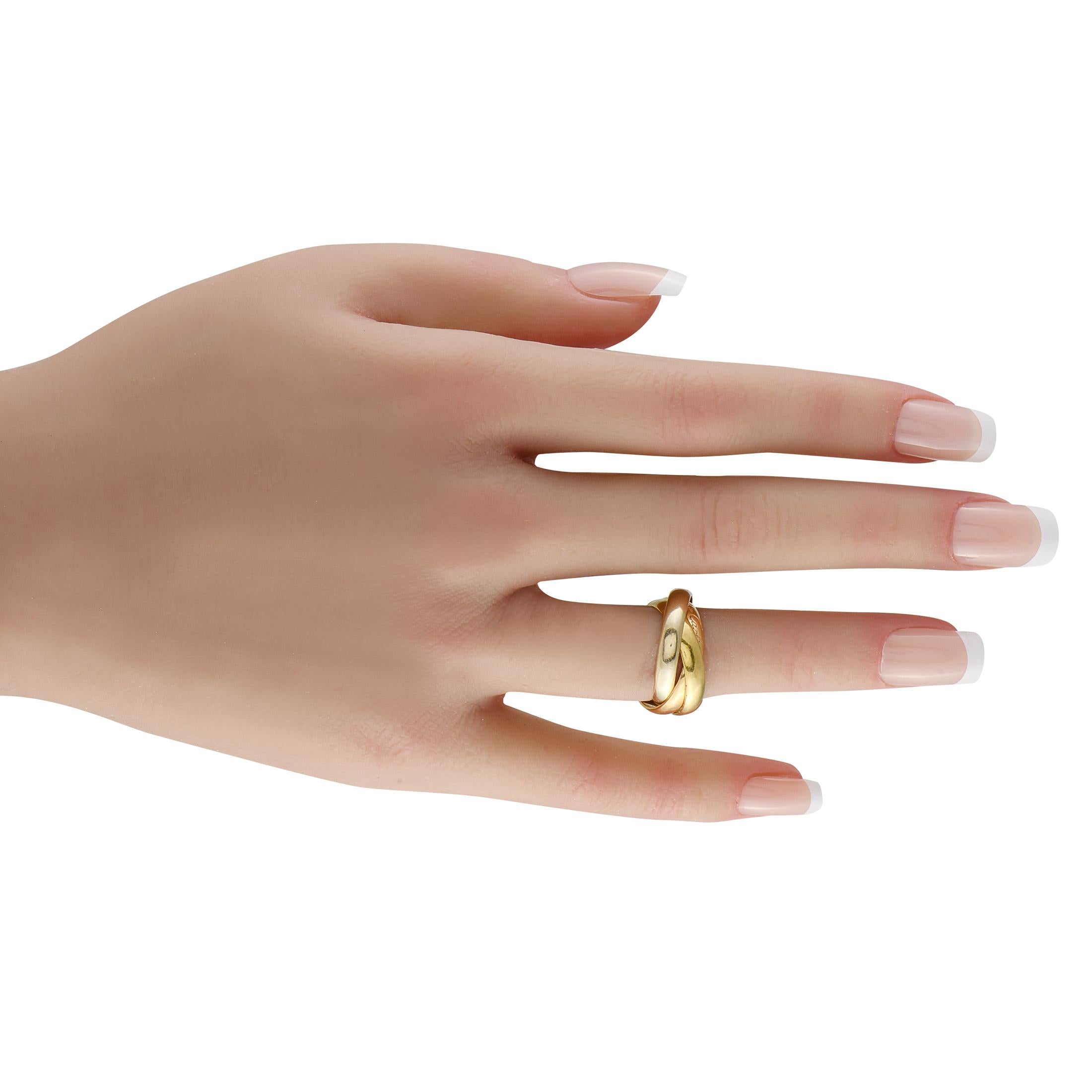 Cartier Trinity, bague en or rose, jaune et blanc 18 carats Excellent état - En vente à Southampton, PA