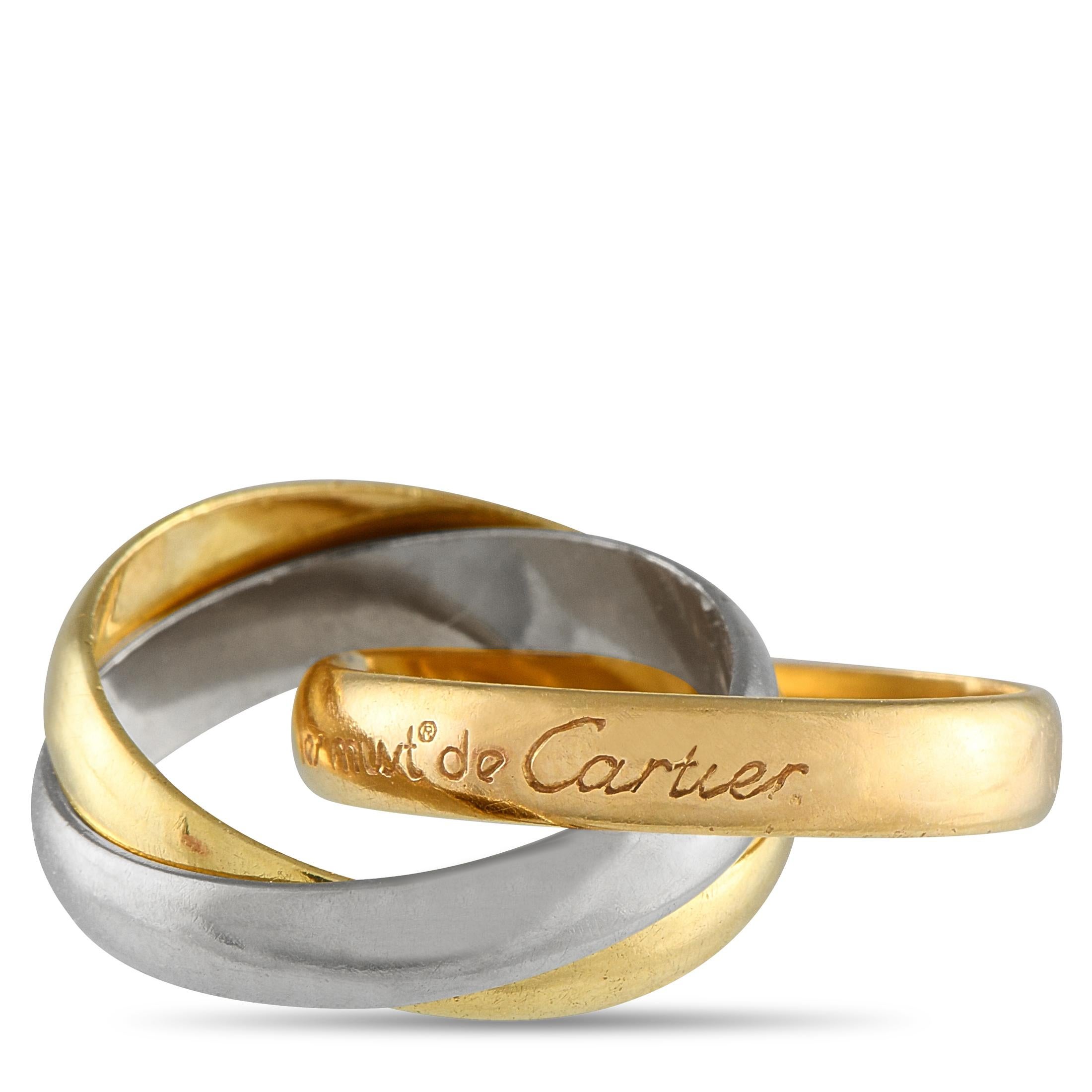Cartier Trinity, bague en or rose, jaune et blanc 18 carats en vente 1