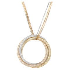 Collier Cartier Trinity en or rose, jaune et blanc 18 carats, 2,60 ct de diamants