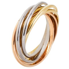 Cartier Trinity 18K Three Tone Gold 7-Band XXS Ring Size 51