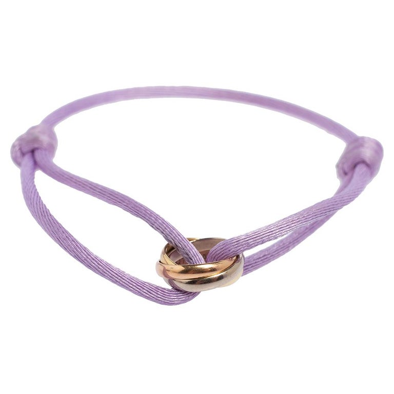 Cartier Trinity 18K Three Tone Gold Adjustable Cord Bracelet