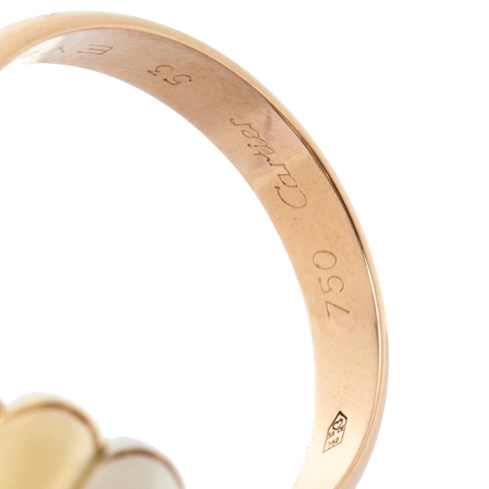 Cartier Trinity 18K Three Tone Gold Band Ring Size 53 In Fair Condition In Dubai, Al Qouz 2