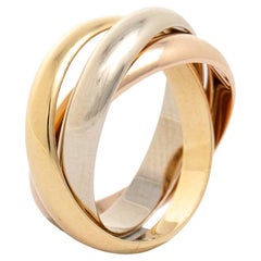 Cartier Trinity 18K Three Tone Gold Band Ring Size 53