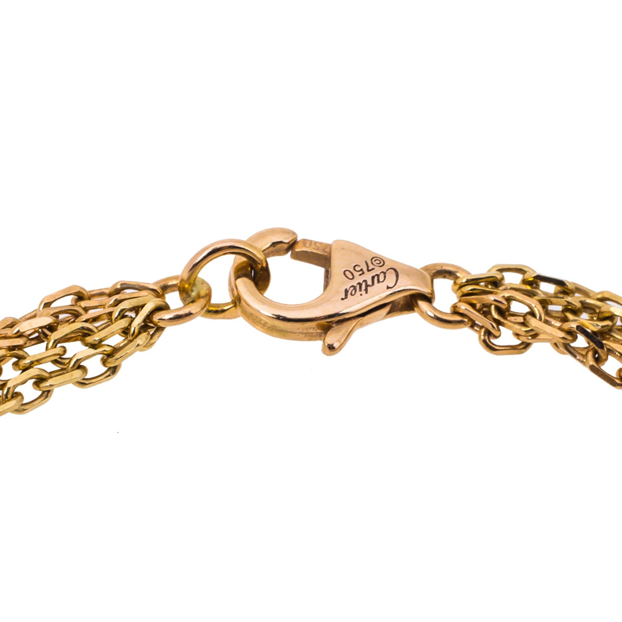 Cartier Trinity 18K Three Tone Gold Bracelet In Good Condition In Dubai, Al Qouz 2