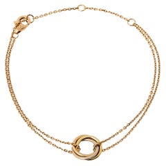 Cartier Trinity 18K Three Tone Gold Double Chain Bracelet