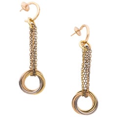 Cartier Trinity 18K Three Tone Gold Drop Earrings