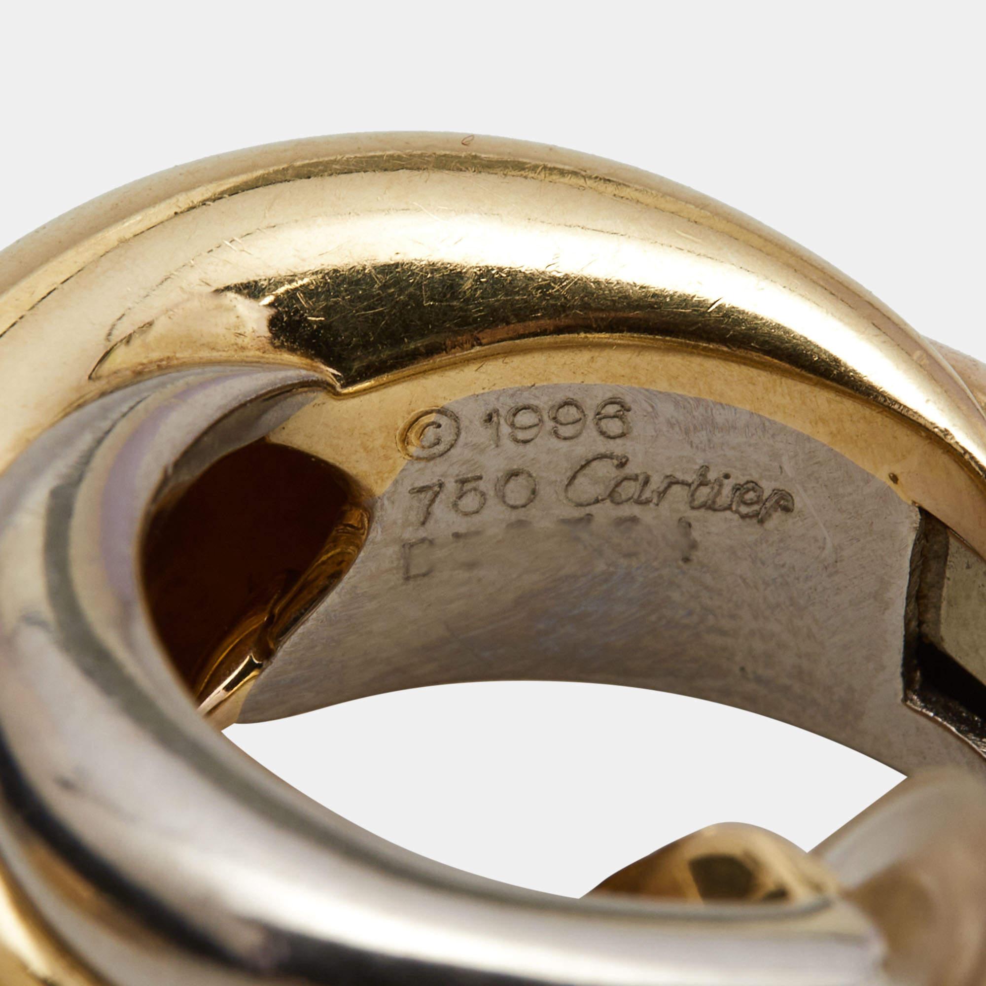 Contemporaneo Orecchini Cartier Trinity in oro 18 carati a tre toni in vendita