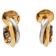 Cartier Trinity 18K Three Tone Gold Huggie Earrings Small Model