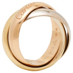 Cartier Trinity 18k Three Tone Gold Large Model Rolling Ring Size 53