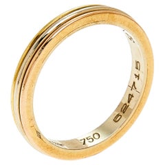 Cartier Trinity 18k Three Tone Gold Narrow Wedding Band Ring Size 52