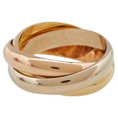 Cartier Trinity 18K Three Tone Gold Rolling Band Ring - 56