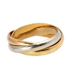 Cartier Trinity Bague à anneau à trois anneaux en or 18 carats, taille 49