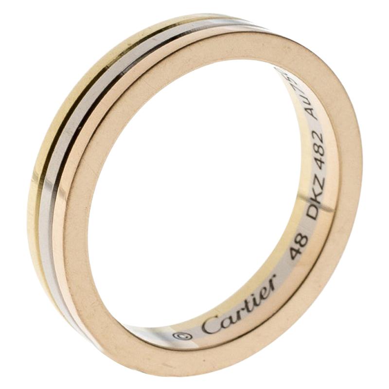 Cartier Trinity 18K Three Tone Gold Wedding Band Ring Size 48
